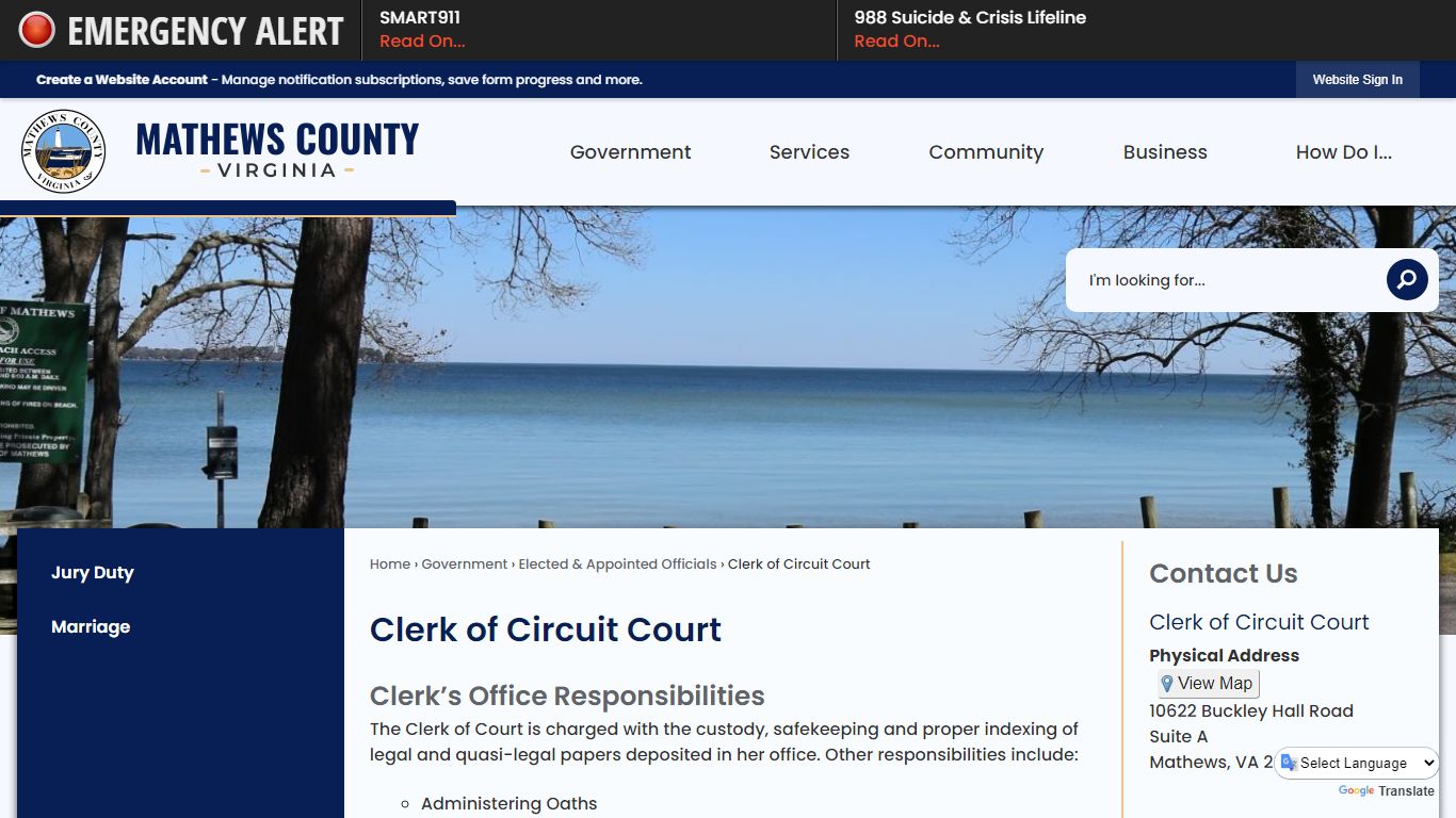 Clerk of Circuit Court - Mathews County, VA